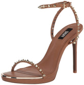 DKNY Women's Dacia Ankle Strap Heeled Sandal Sneaker, Nougat, 9
